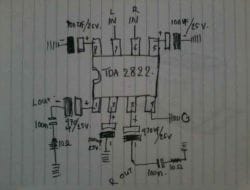 Rangkaian Amplifier Mini IC TDA2822