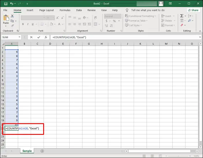 Cara Menghitung Sel di Excel yang Memiliki Teks Tertentu