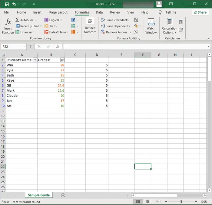 Cara Menghitung Sel dengan Teks Berwarna di Excel