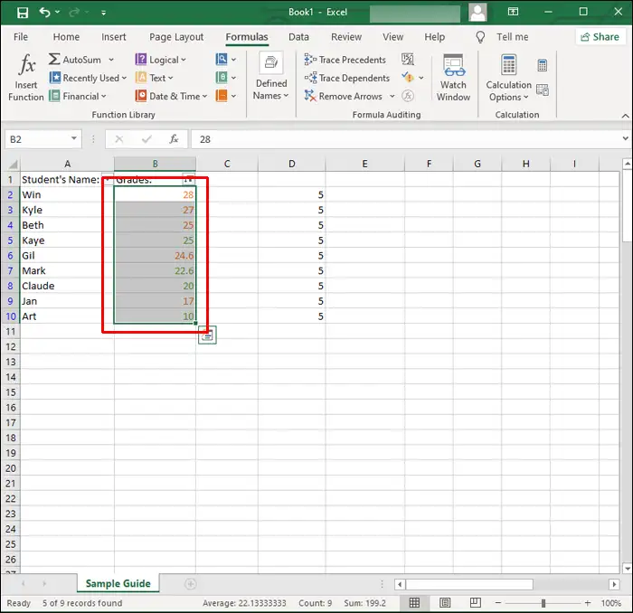 Cara Menghitung Sel dengan Teks Berwarna di Excel