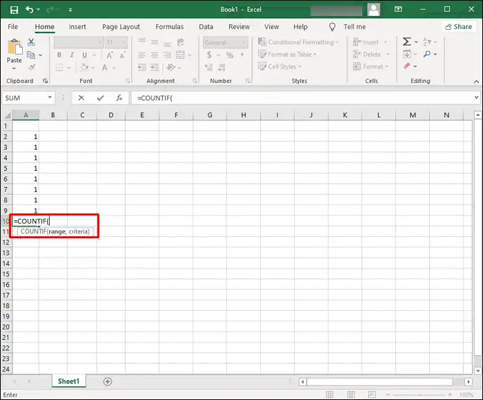 Cara Menghitung Sel dengan Teks di Excel pada PC Windows