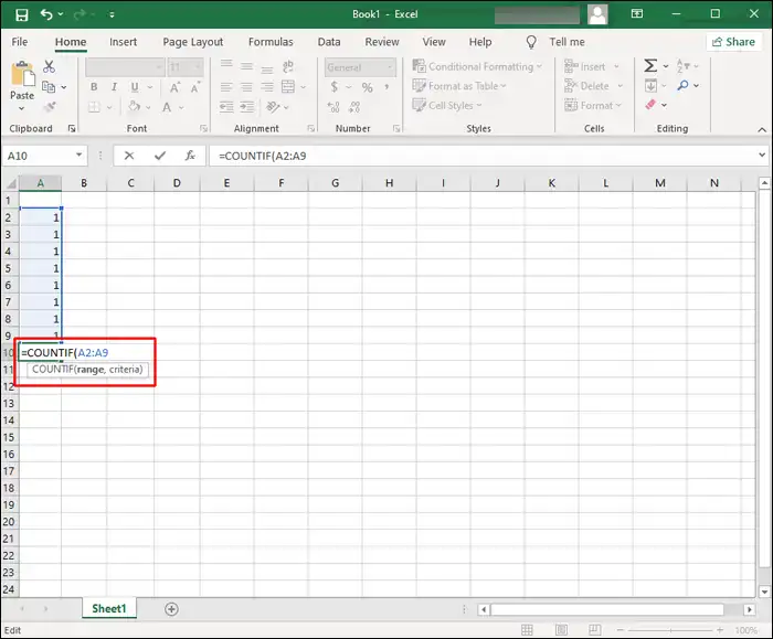 Cara Menghitung Sel dengan Teks di Excel pada PC Windows